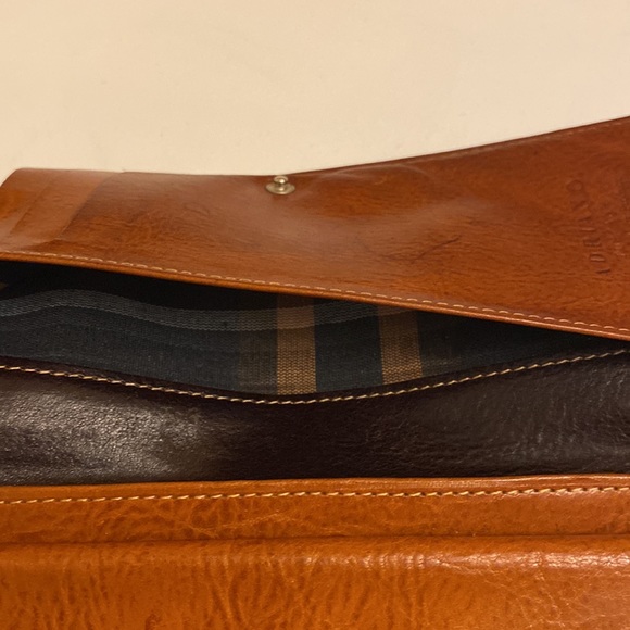 Vintage Women’s Tuscany Leather Adriano Leather Wallet Document 2 Tone Black/Tan - Picture 10 of 16